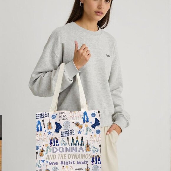 Musical-Inspired Canvas Tote Bag Music Lover Gift Dancing Unisex Utility - Picture 6 of 6